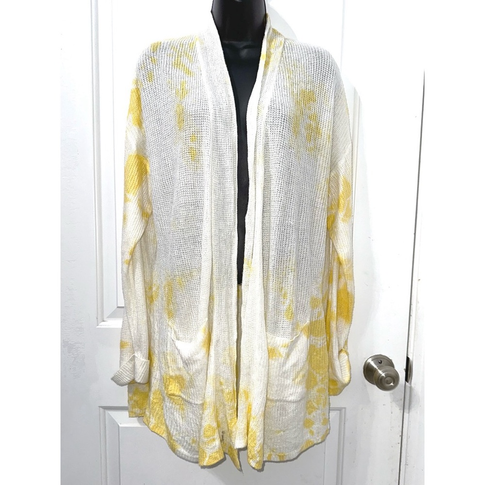 Daytrip Yellow Tie Dye Cardigan Sweater - Picture 3 of 5
